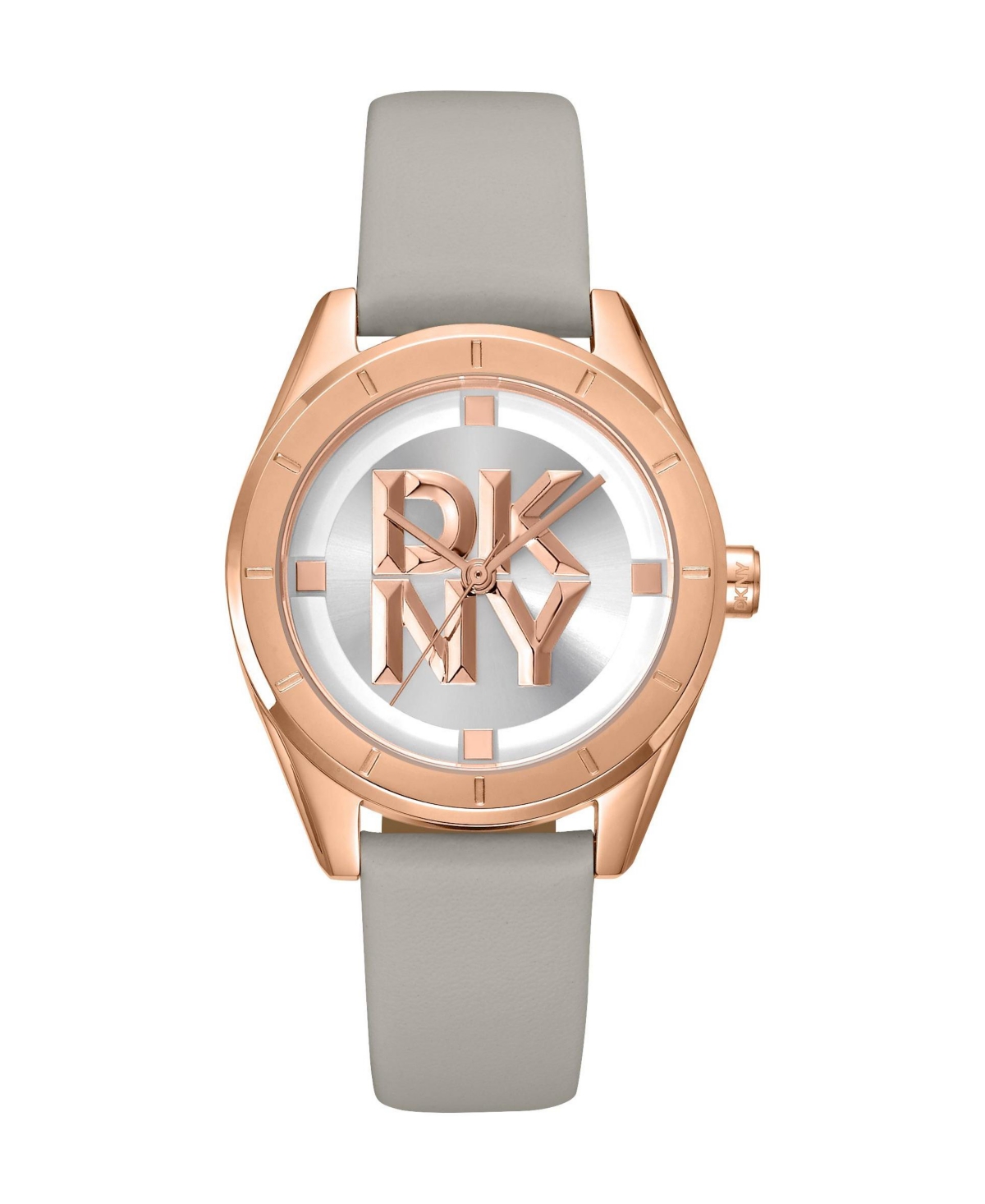 Dkny Women's Quartz Logo Leather Strap Watch, 34 mm