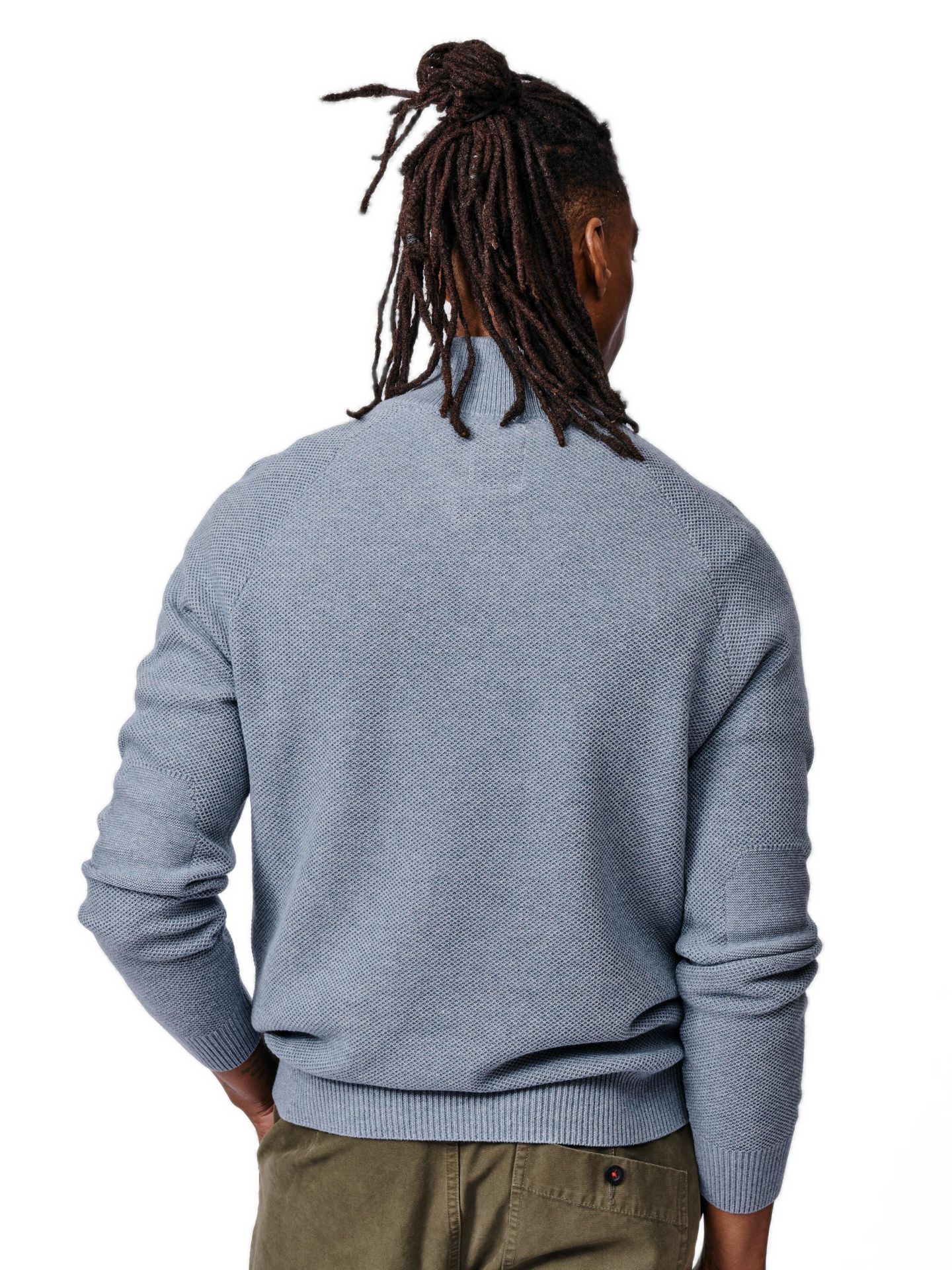 Мужской свитер Aubin Owmby Quarter-Zip Long Sleeve, цвет: Pale Bliue — фото 3