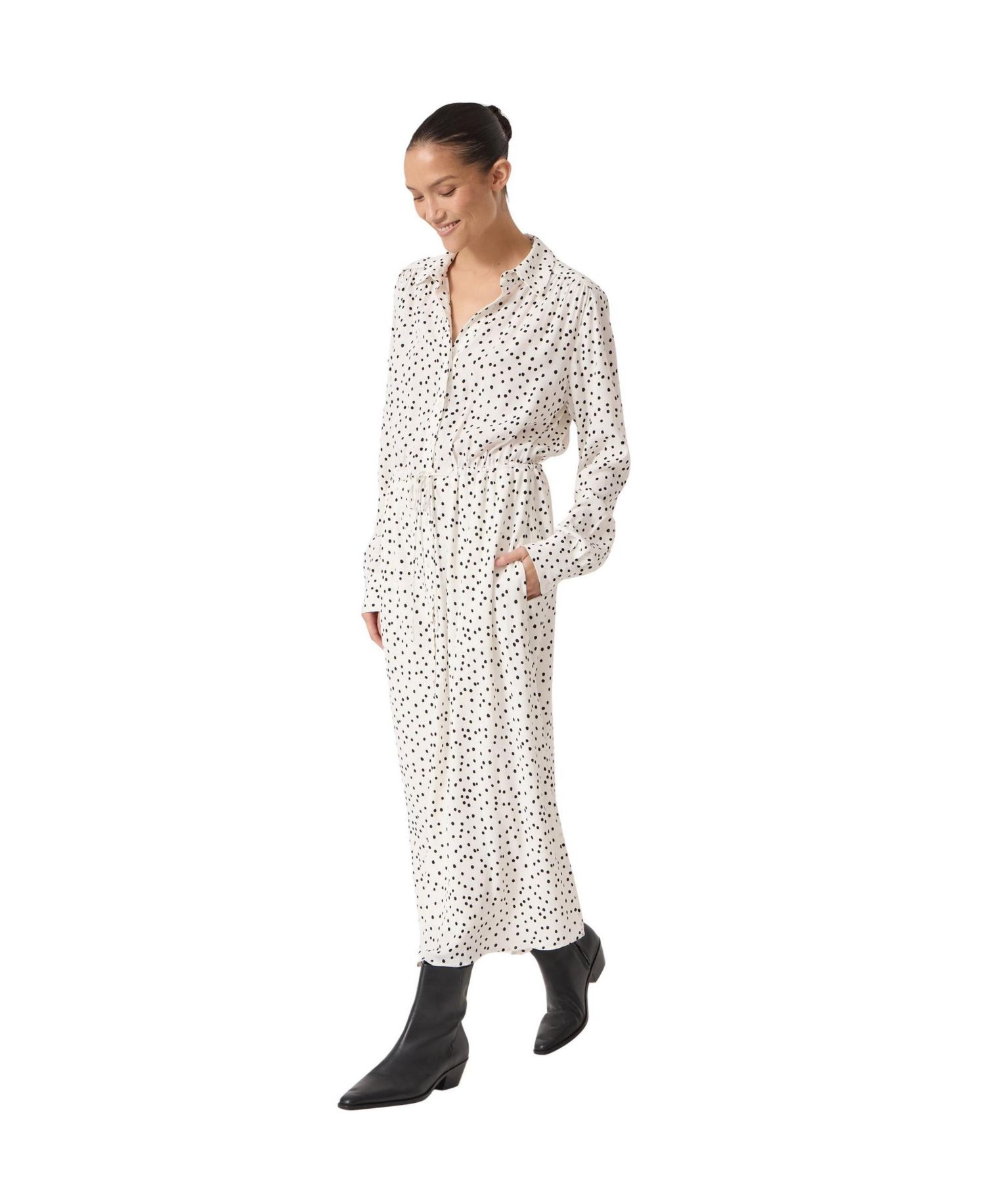 Women's Rosey Polka Dot Midi Shirt Dress