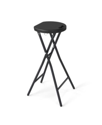 Folding Bar Stool 27.5'' Counter Height Backless Bar Chair with HDPE Seat