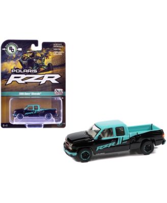 1/64 Scale 2006 Chevrolet Silverado Pickup Truck Polaris RZR Diecast Collectible Toy