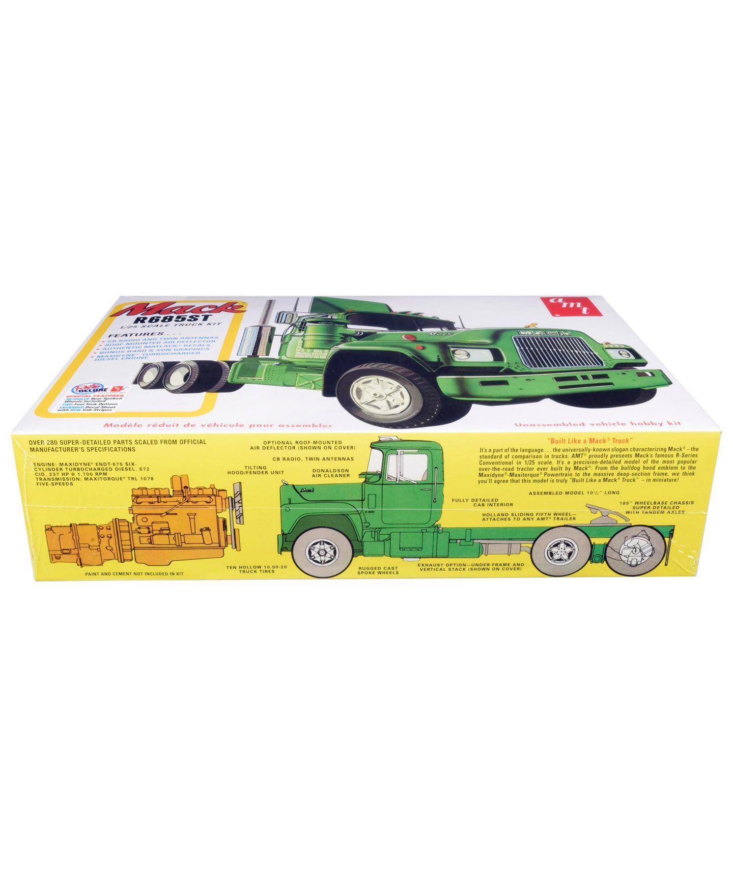 Детские игрушки AMT 1/25 Scale Mack R685ST Semi Tractor Truck Skill 3 Model Kit — фото 2