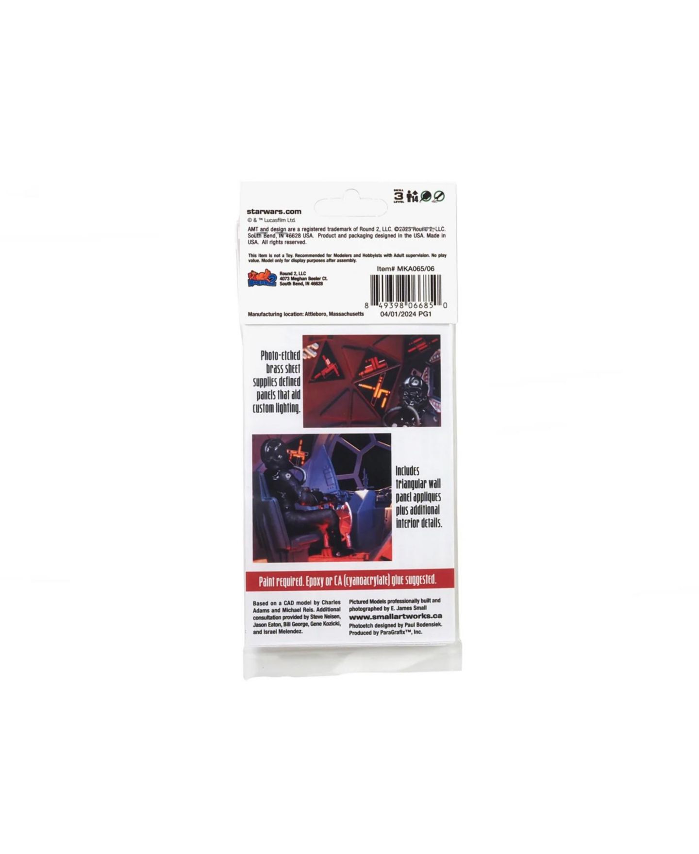 Детские конструкторы AMT Star Wars: A New Hope Tie Fighter Photoetch Set MKA065 22-Piece Building Set, Ages 14+ — фото 2