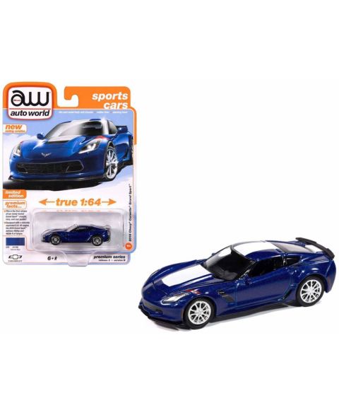 Детская игрушка Auto World 1/64 Scale Sports Cars 2018 Chevrolet Corvette Grand Sport Diecast Model Car