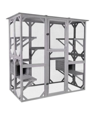 Walk-in Cat Enclosure 71.1 inch Extra Large Outdoor Catio Connects to House