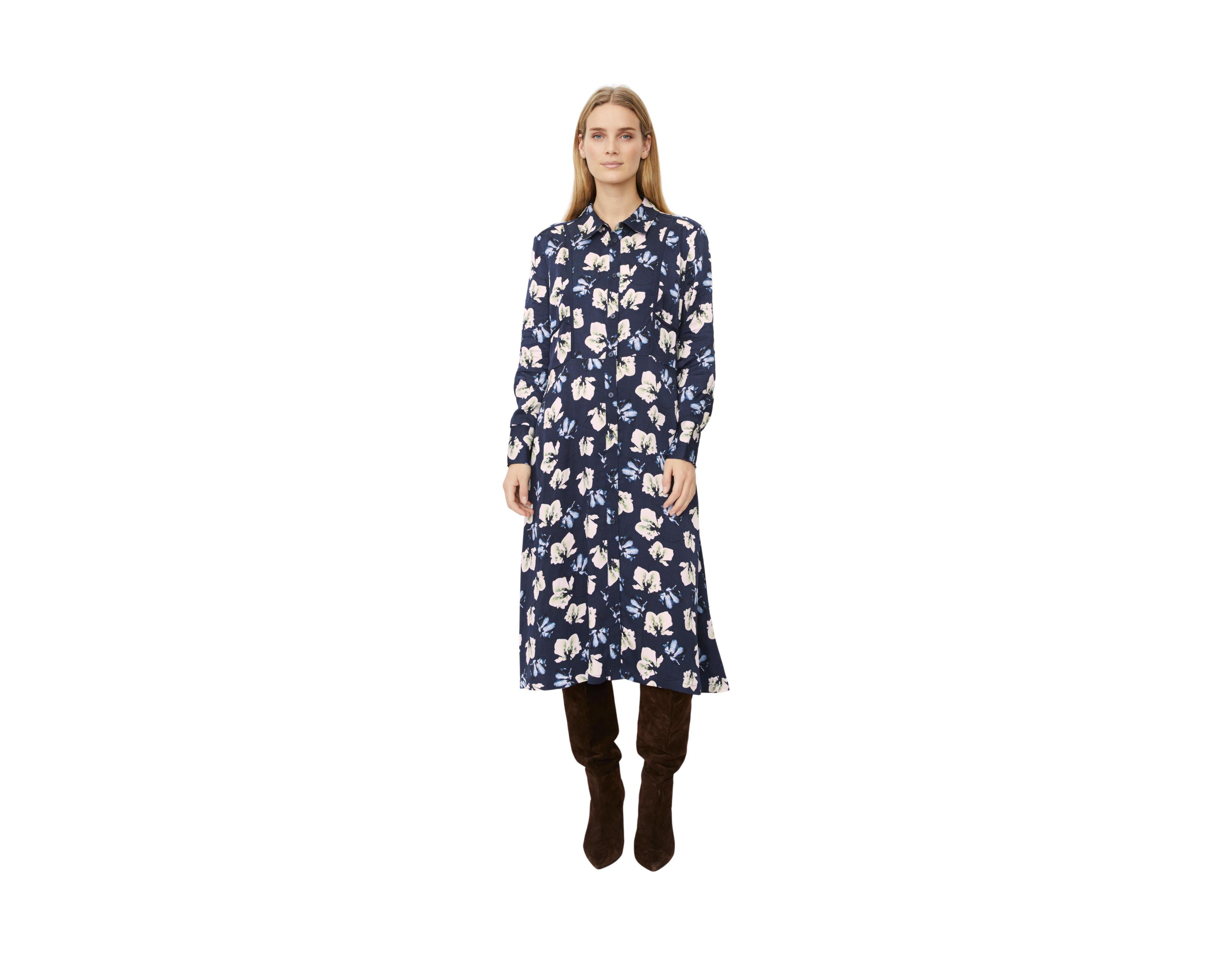 Masai Copenhagen Women's Manolivienne Floral-Print Long-Sleeve Button-Front Midi Dress