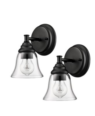 Industrial Clear Glass Wall Sconces Set of Two