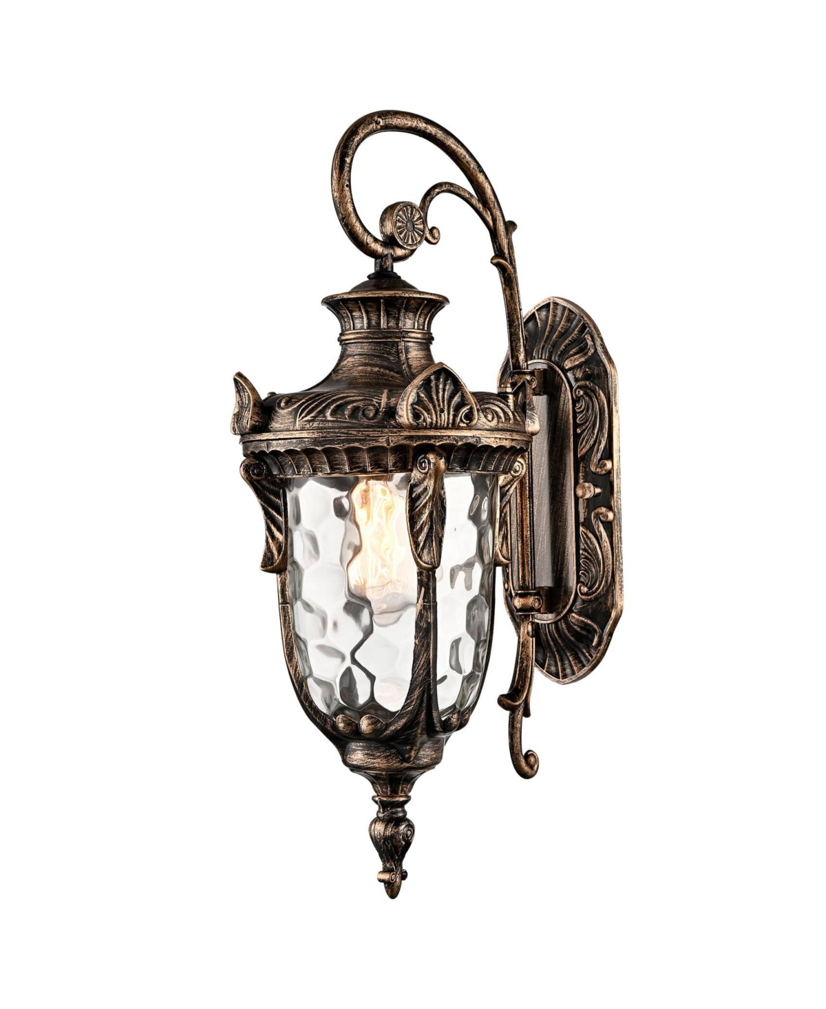Claxy Outdoor Wall Light Fixtures Hammered Glass Wall Lantern Sconce