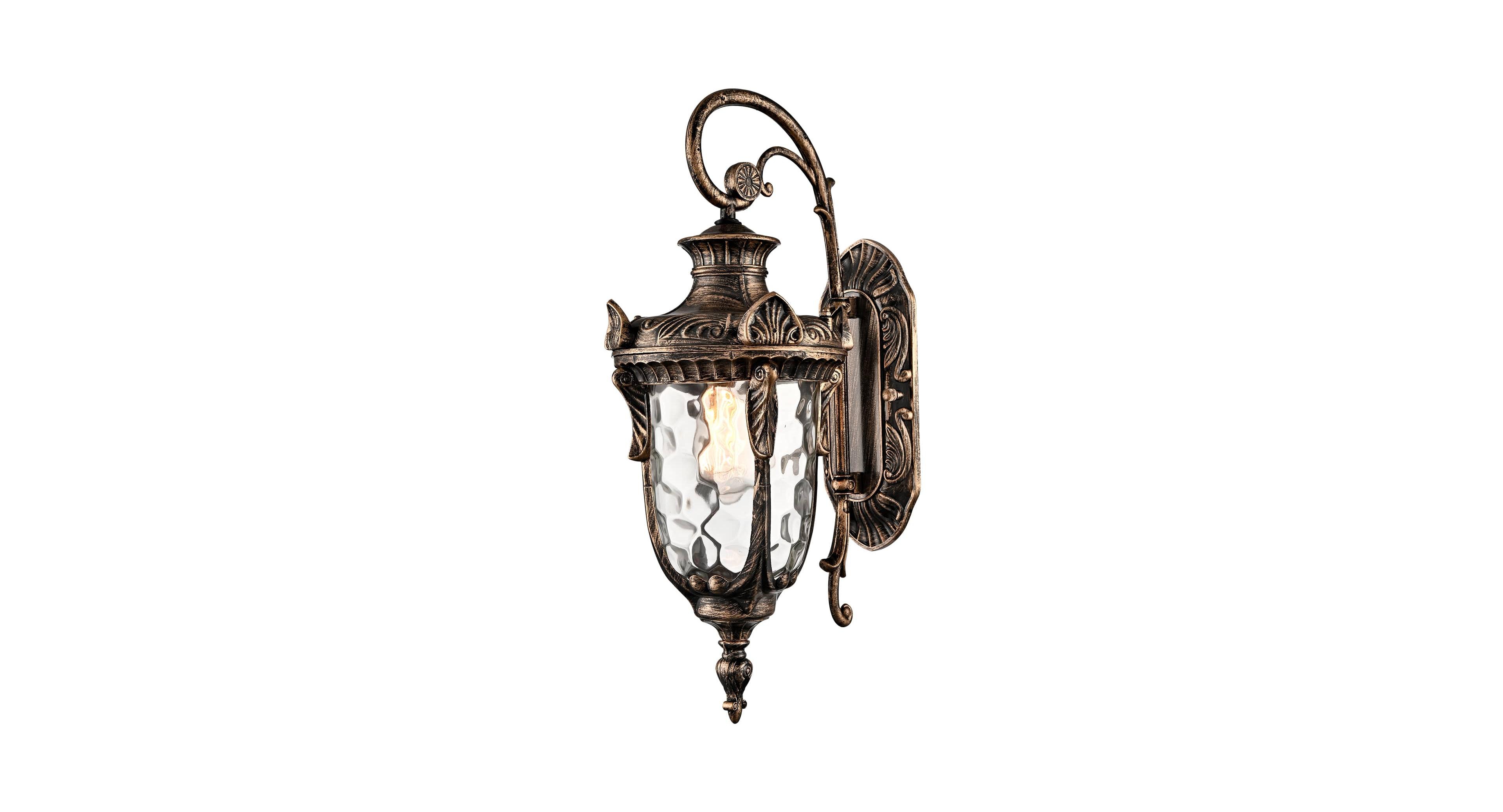 Claxy Outdoor Wall Light Fixtures Hammered Glass Wall Lantern Sconce