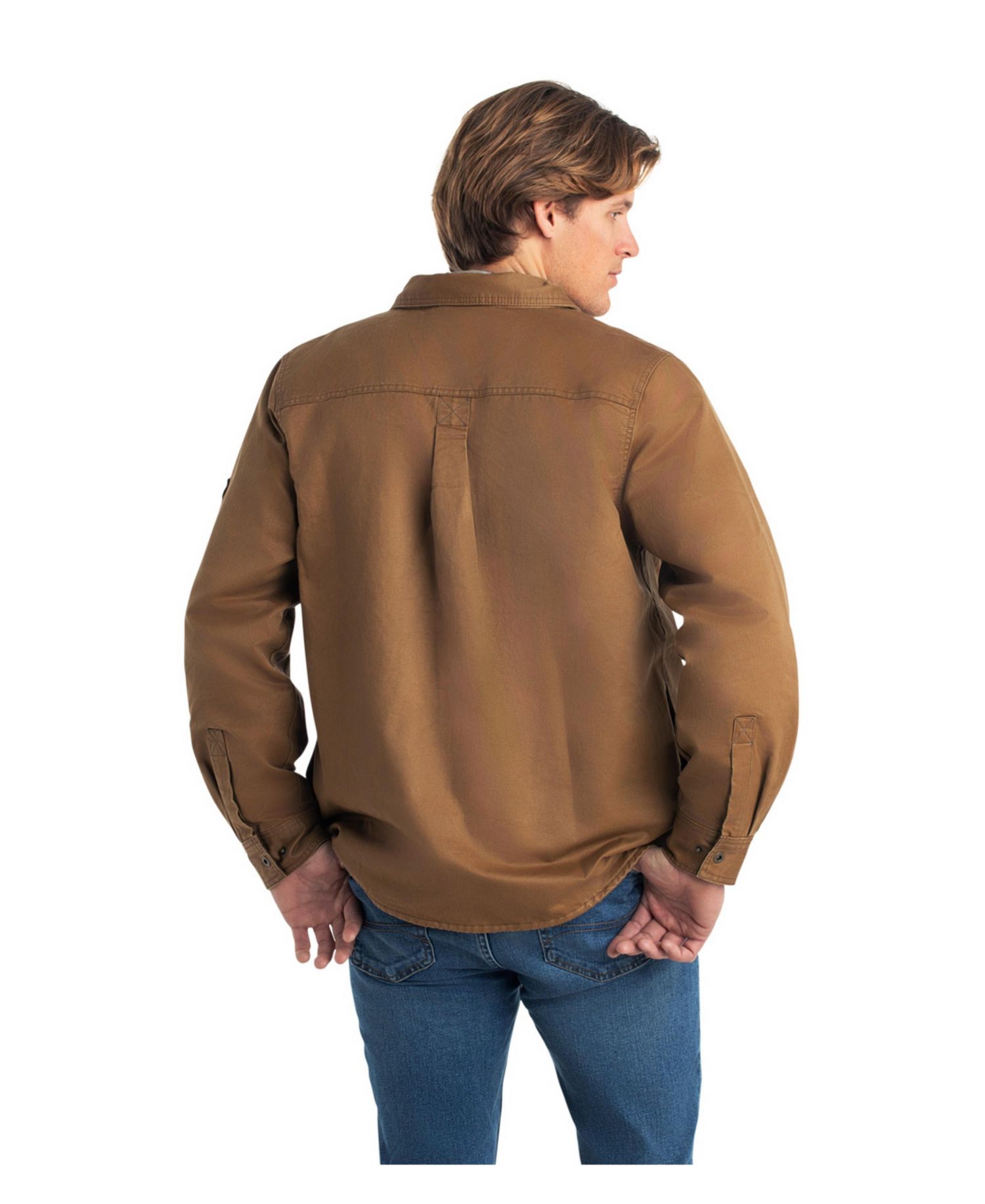 Men's Flannel Lined Water Resistant Snap Up Shirt Jacket