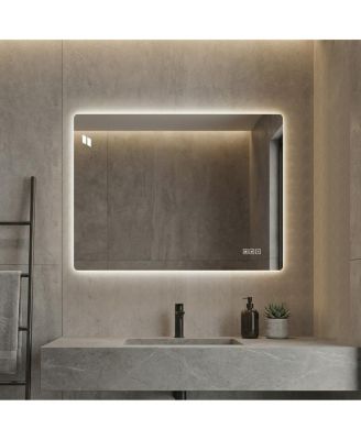 LED Bathroom Vanity Mirror with Front and Backlit Lighting Anti-Fog