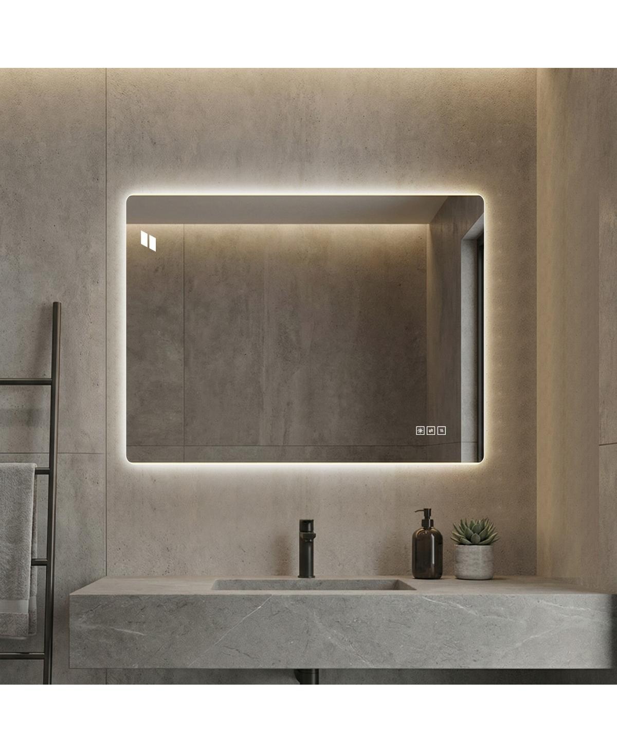 Laoties Led Bathroom Vanity Mirror with Front and Backlit Lighting Anti-Fog - Silver