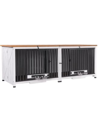 Wooden Dog Crate with Folding Design Strong Iron Door