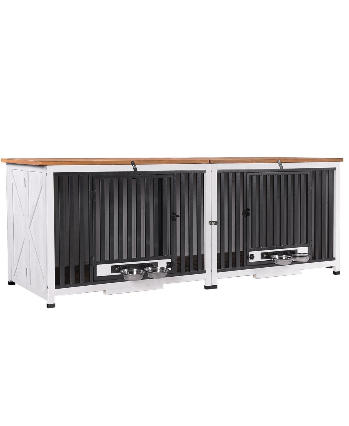 aivituvin Wooden Dog Crate with Folding Design Strong Iron Door