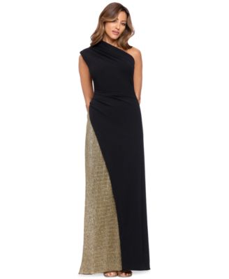 Women's One-Shoulder Metallic Long Gown