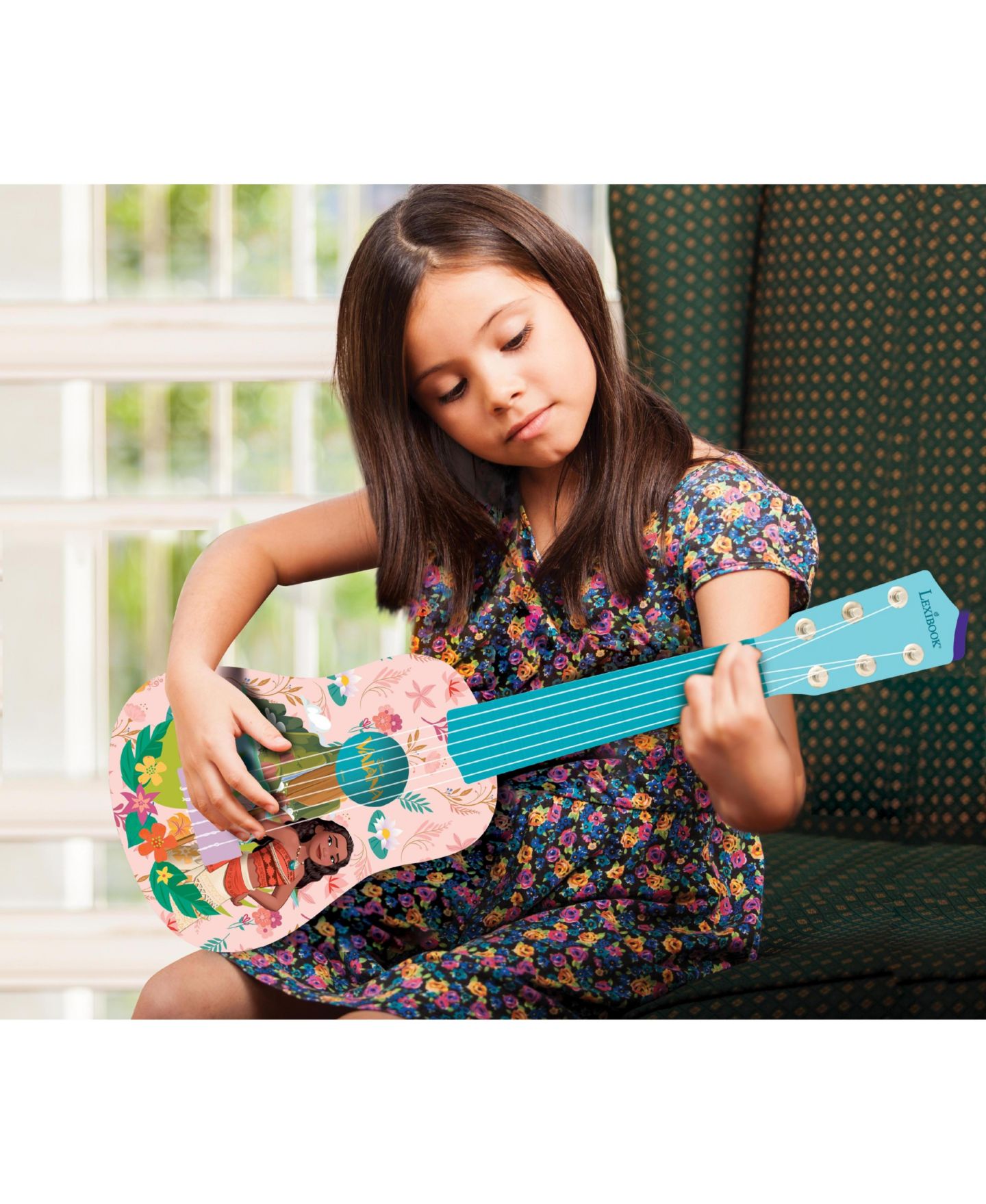 Disney Moana/vaiana Детская гитара Disney Moana My First Guitar с 6 нейлоновыми струнами, от 3 лет, цвет: Синий — фото 4