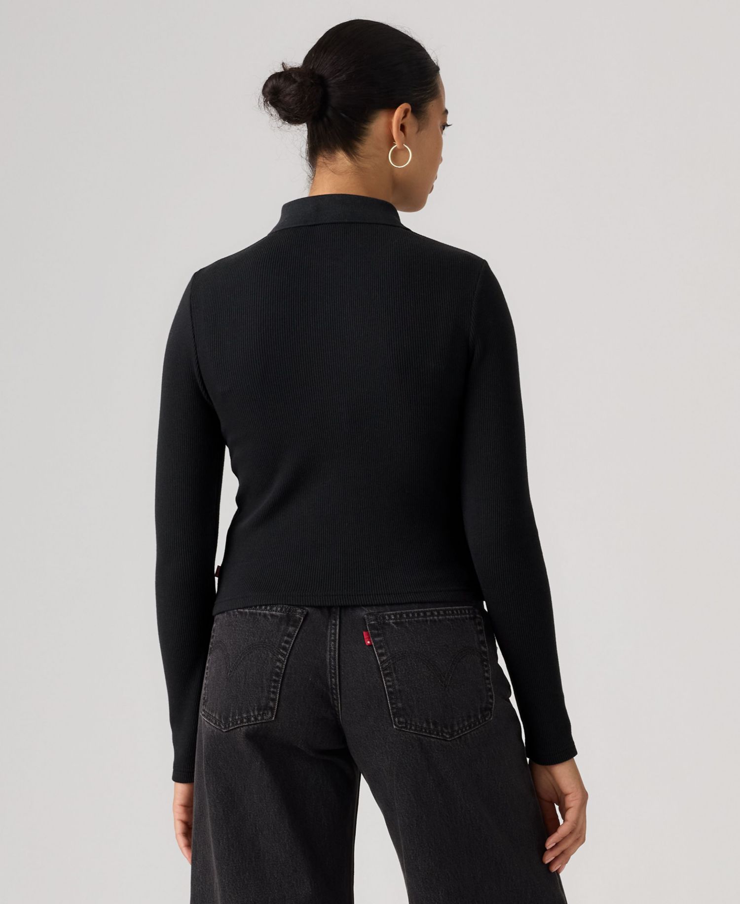 Women's Rory Slim-Fit Ribbed-Knit Long-Sleeve Polo Shirt