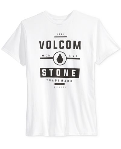 Volcom Men's Spotlight White Graphic-Print Logo T-Shirt