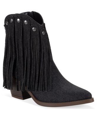Women's Liiesel Fringe Block-Heel Pointed-Toe Booties