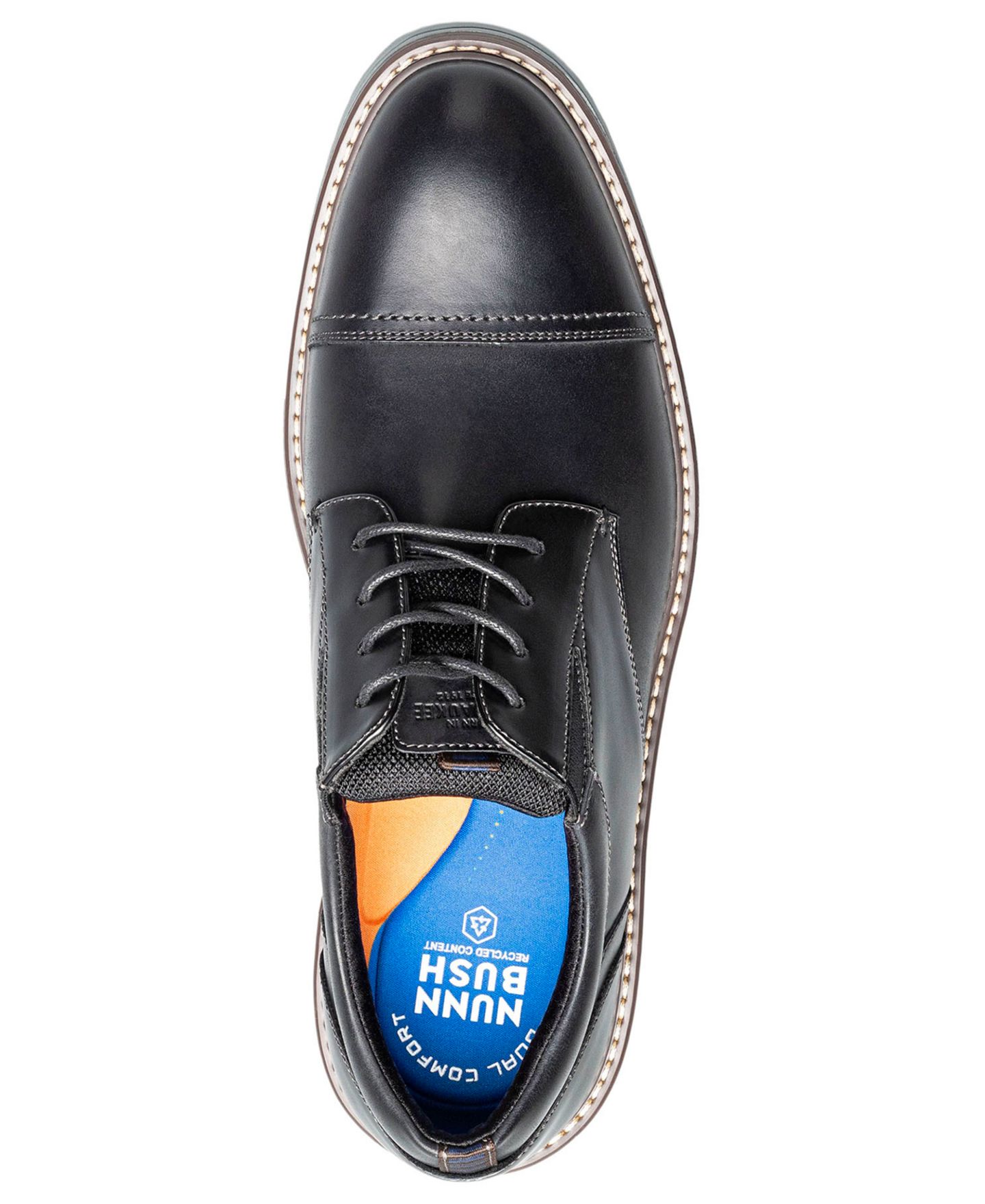 Nunn Bush Men's Griff Leather Cap-Toe Oxford, цвет: Чёрный разноцветный — фото 4