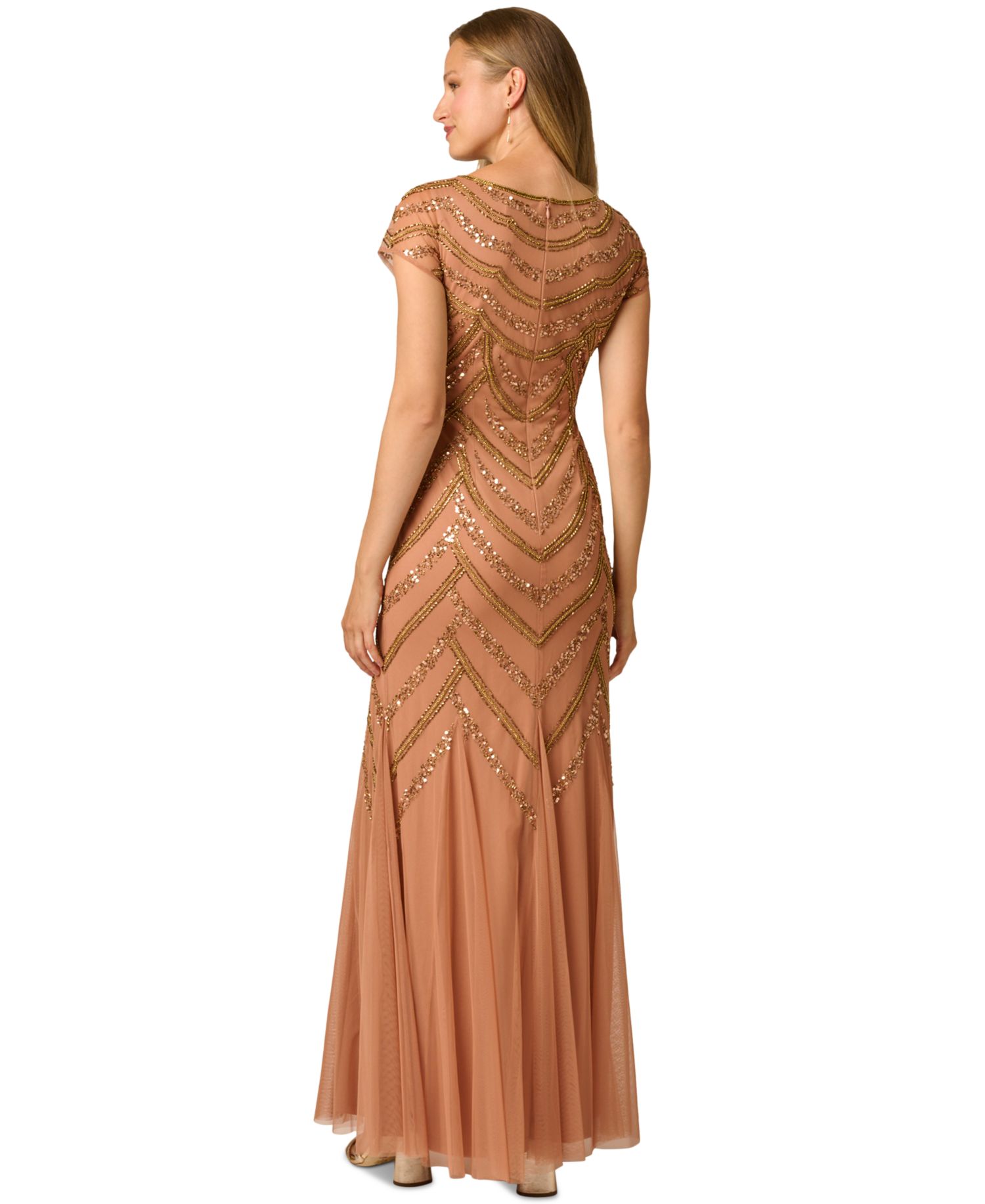 Women's Embellished Godet-Inset Gown