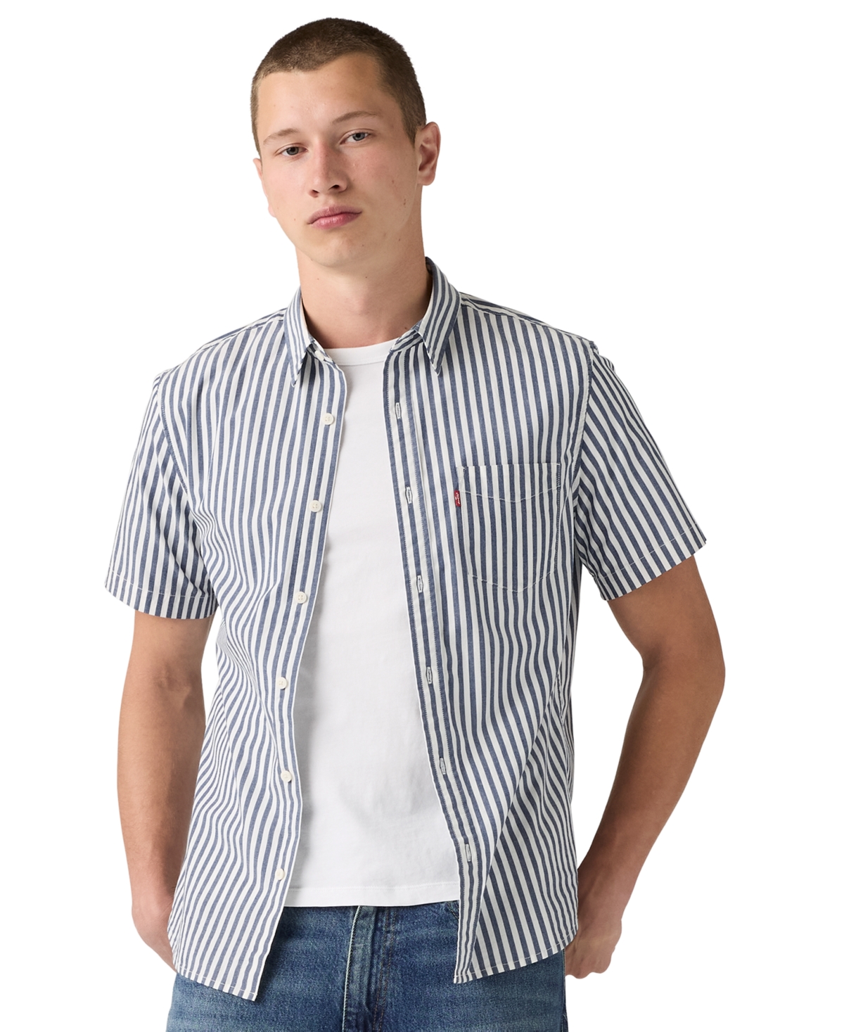Levi's Men's Point Collar Short-Sleeve Regular-Fit Cotton Shirt