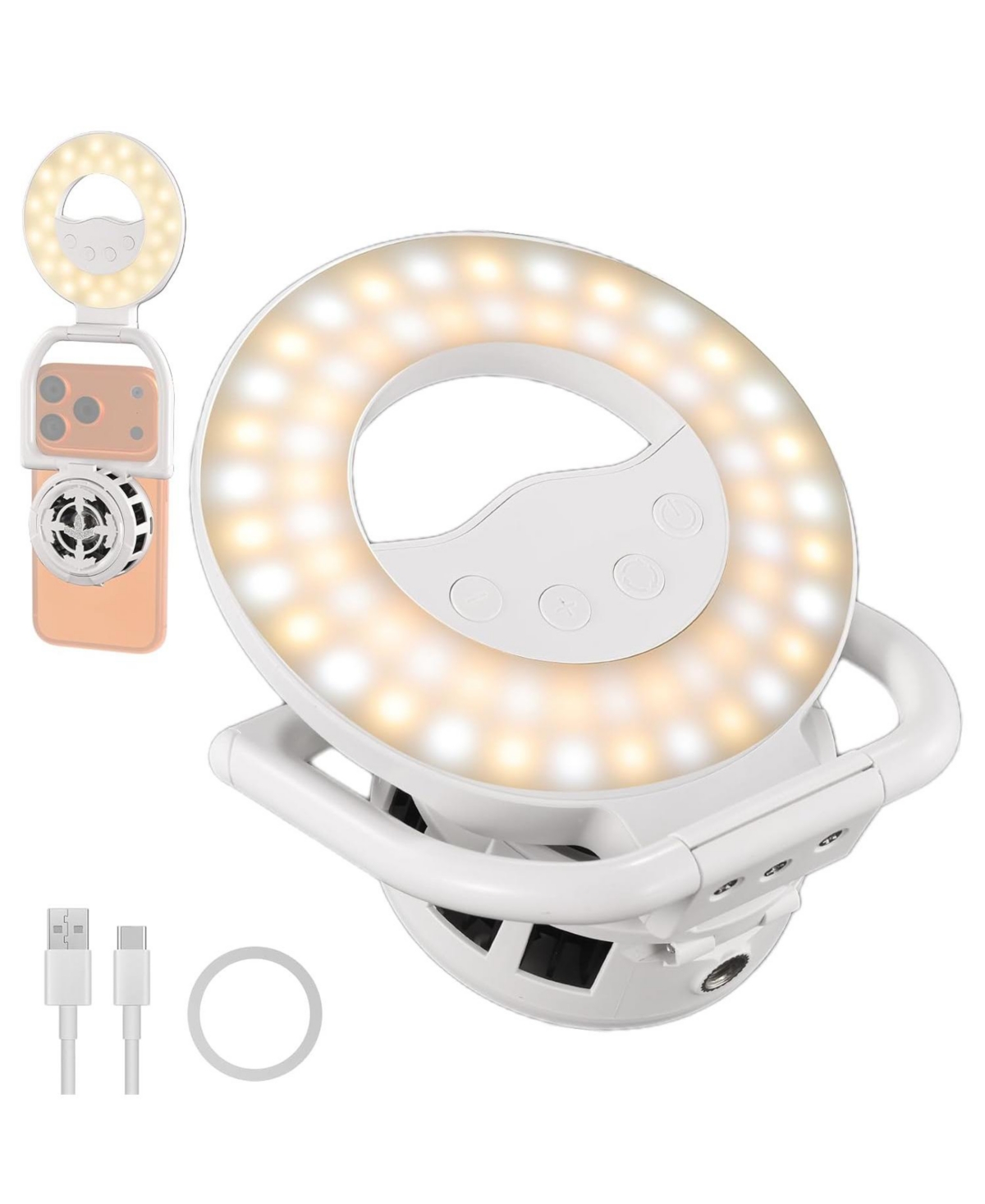 Lamicall Bi-Color Led Foldable Ring Light with Phone Cooler, Compatible with MagSafe iPhone