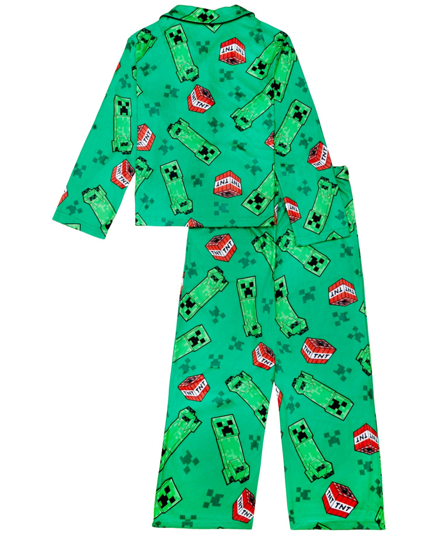 Boys' 4-20 Minecraft Long-Sleeve Button-Front Pajama Set, 2-Piece