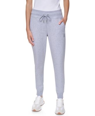 Women's Tonal Logo Patch Mid-Rise Pull-On Cotton-Blend Joggers