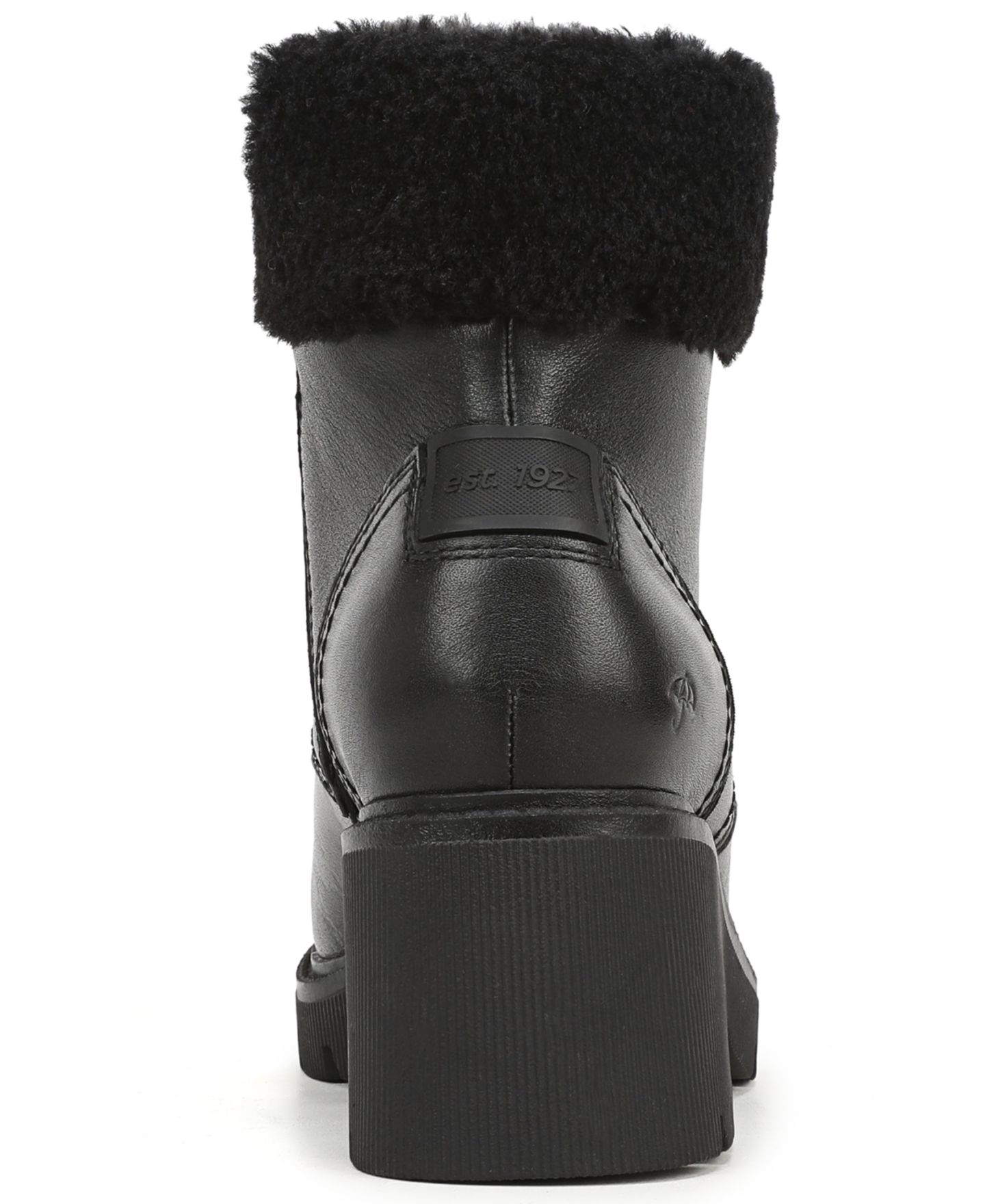 Женские ботинки Naturalizer Jovani-Cozy Round-Toe Block-Heel, цвет: Чёрный кожаный — фото 5