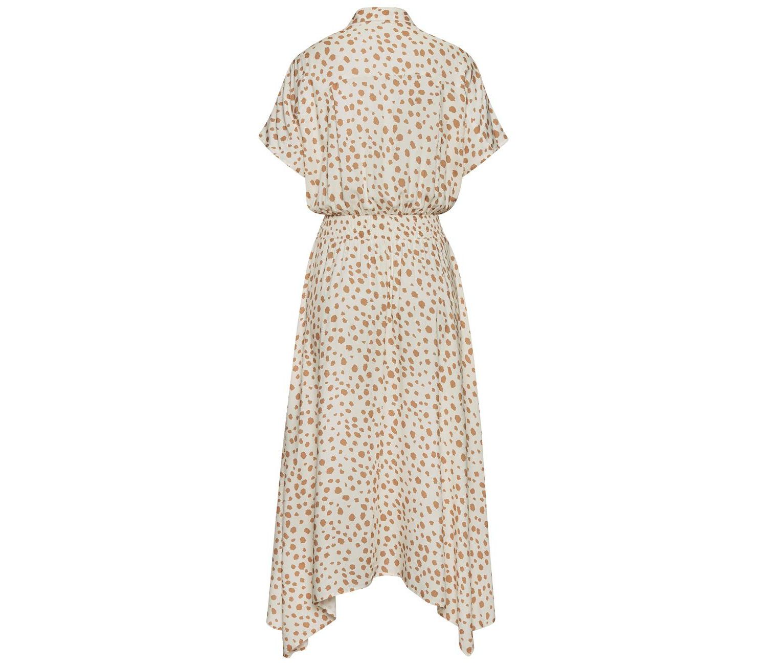 Women's Printed Shirt Collar A-Line Midi Dress