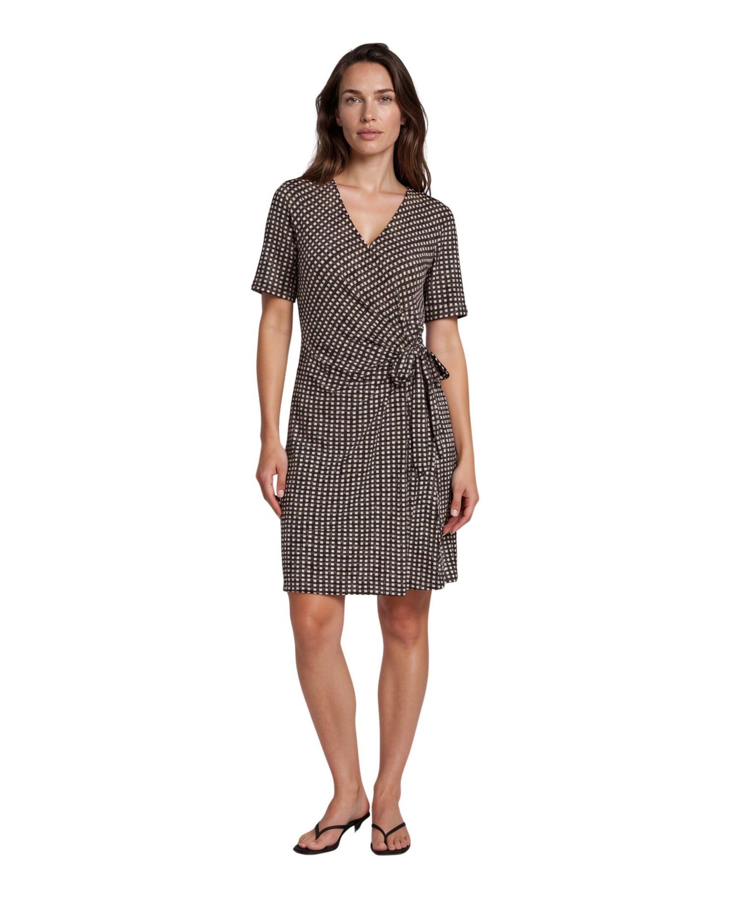 Women's Raven V-Neck Short-Sleeve Wrap Dress