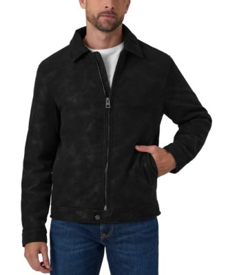 Men's Monogram Faux Leather Zip-Front Jacket