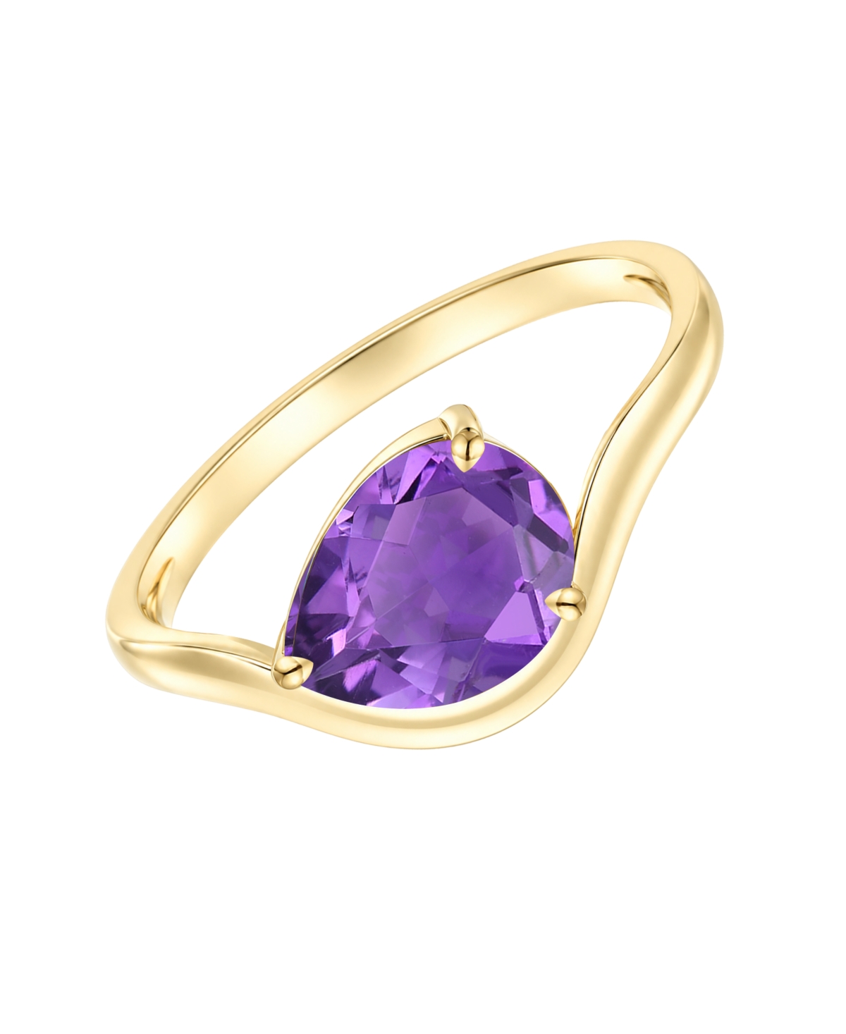 Amethyst Pear Ring (1-1/2 ct. t.w.) 14K Gold Over Sterling Silver