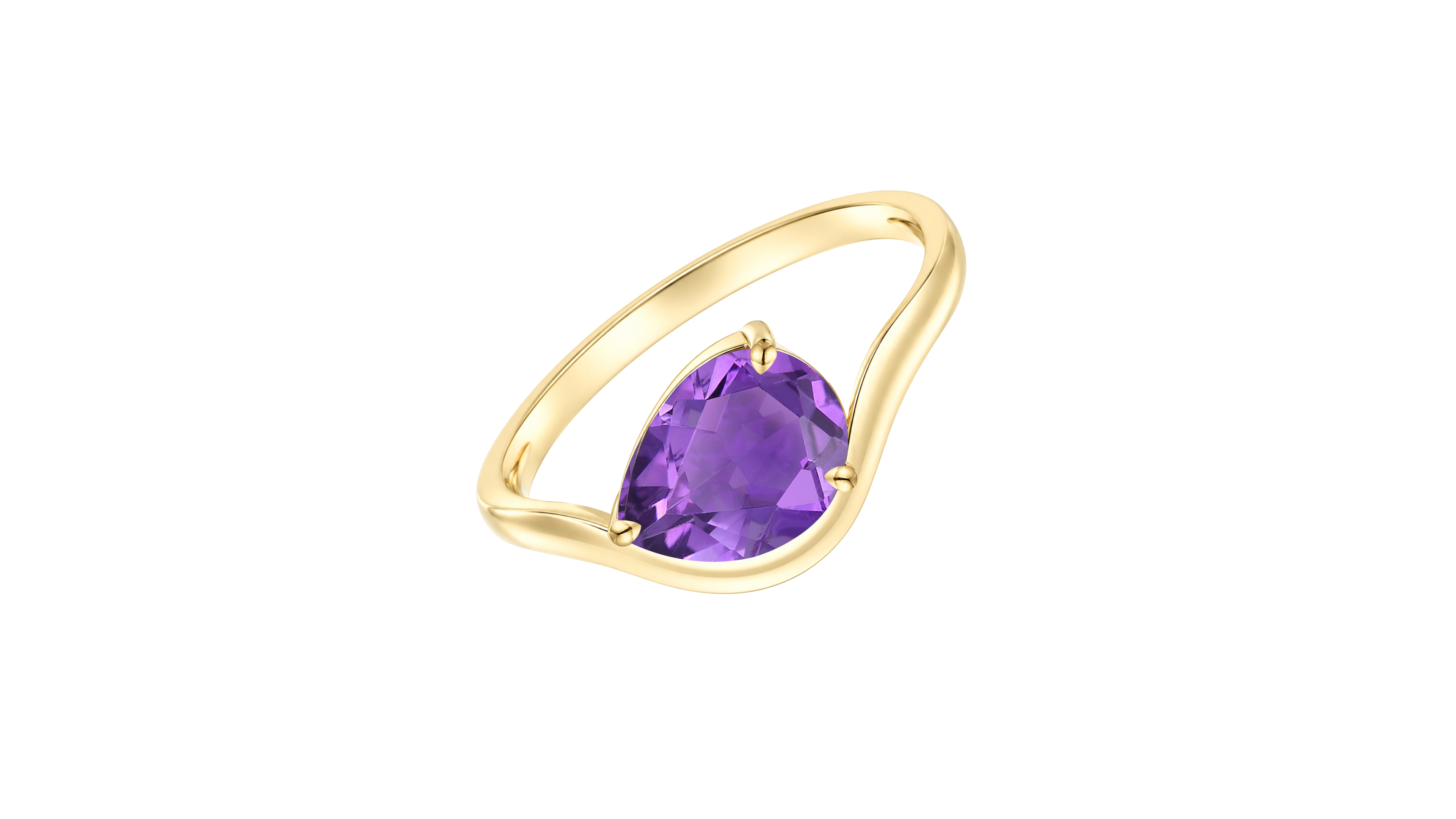 Amethyst Pear Ring (1-1/2 ct. t.w.) 14K Gold Over Sterling Silver