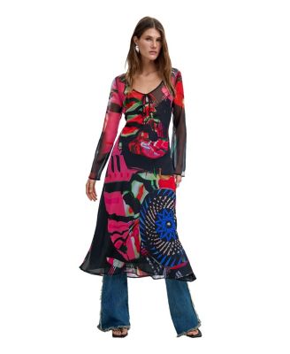 Women's M. C. Lacroix Long-Sleeve Mesh Midi Dress