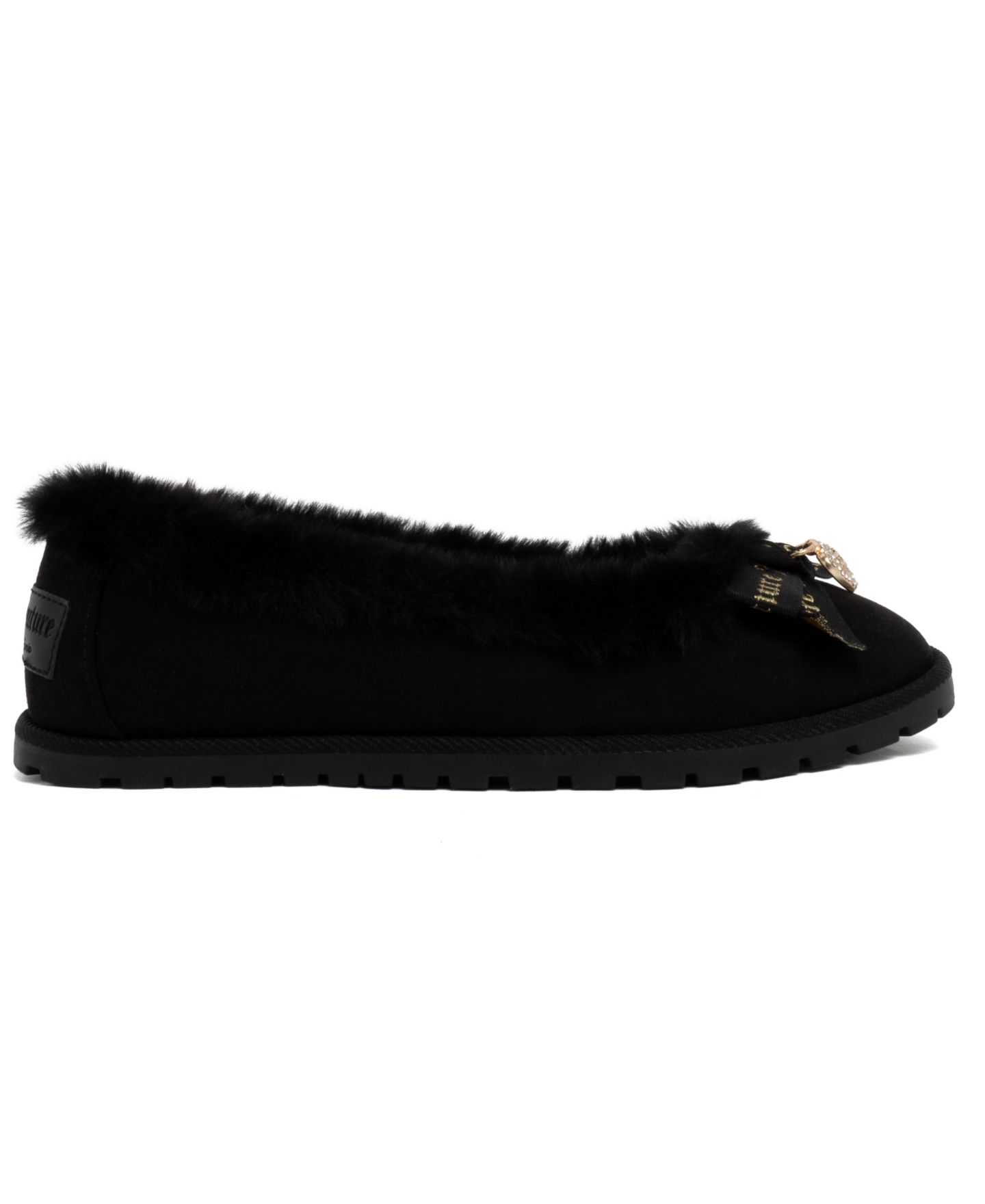 Женские балетки Juicy Couture Bobby Plush Round Toe Faux Suede Flats, цвет: Чёрный — фото 2