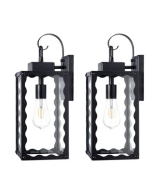 18 Inch Oversized Matte Outdoor Wall Light with Clear Glass Waterproof Modern Sconce for Porch Garage ETL Listed Wavy Design