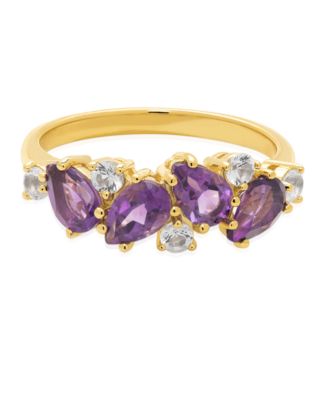 Amethyst and White Sapphire Pear Ring (1.75 ct. t.w.) in Sterling Silver