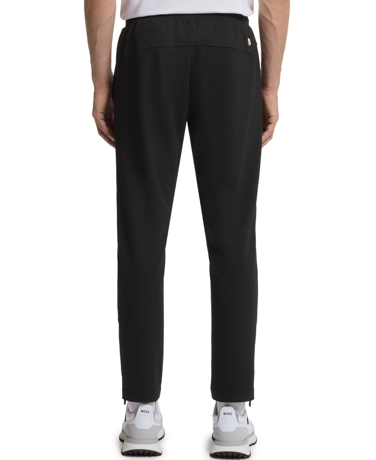 Мужские брюки Hugo Boss Spin Long Stretch Regular-Fit Gabardine Track Pants, цвет: Чёрный — фото 7