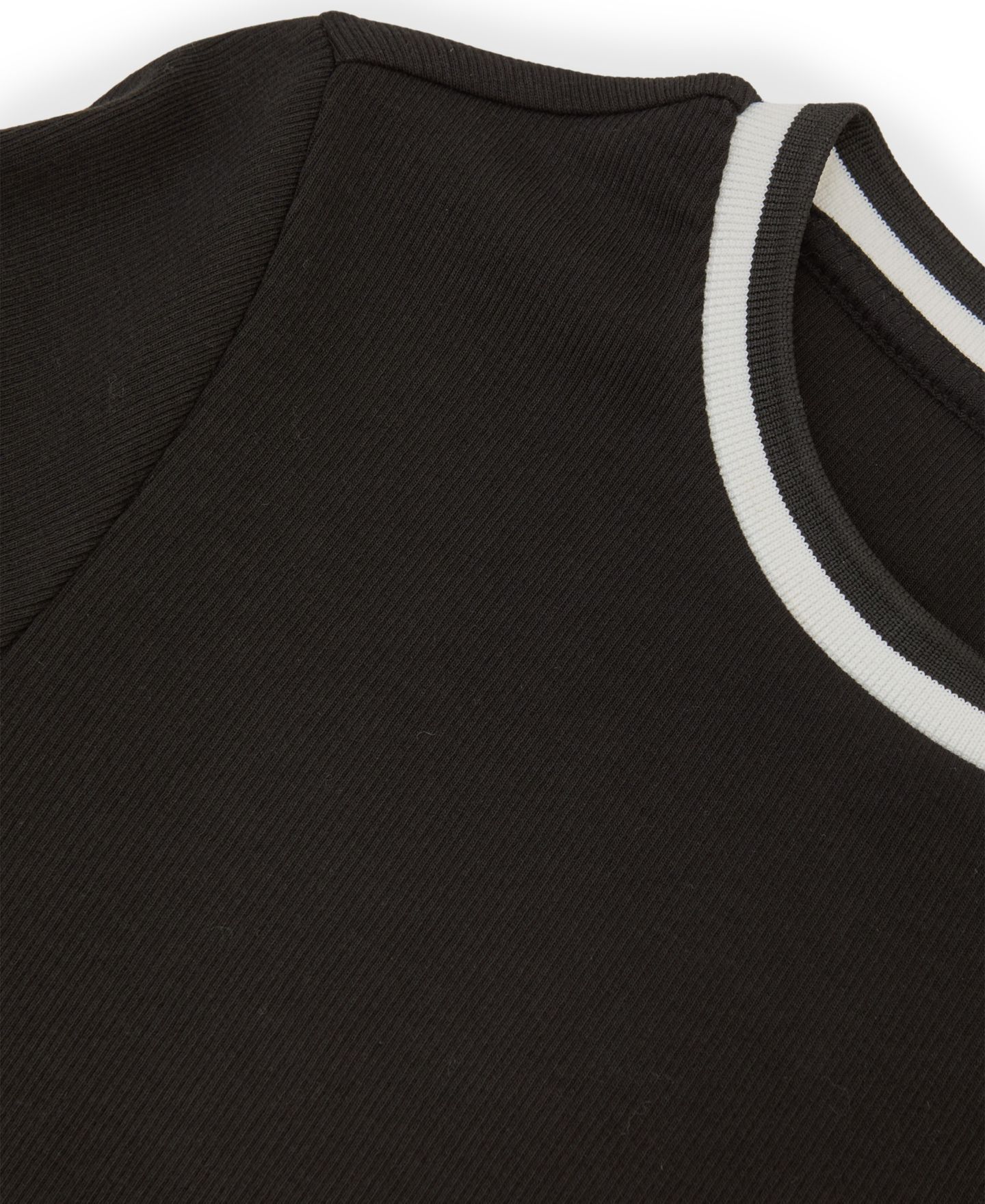 Женская футболка REISS Ribbed Crewneck Long-Sleeve, цвет: Blackwhite — фото 4