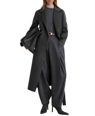 Women's Long Double-Breasted Wool-Blend Coat