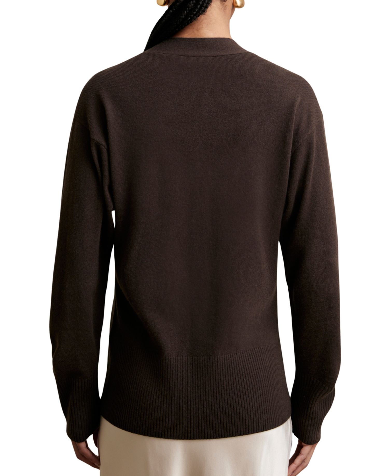 Women's Tyla Wool-Blend V-Neck Long-Sleeve Cardigan Sweater