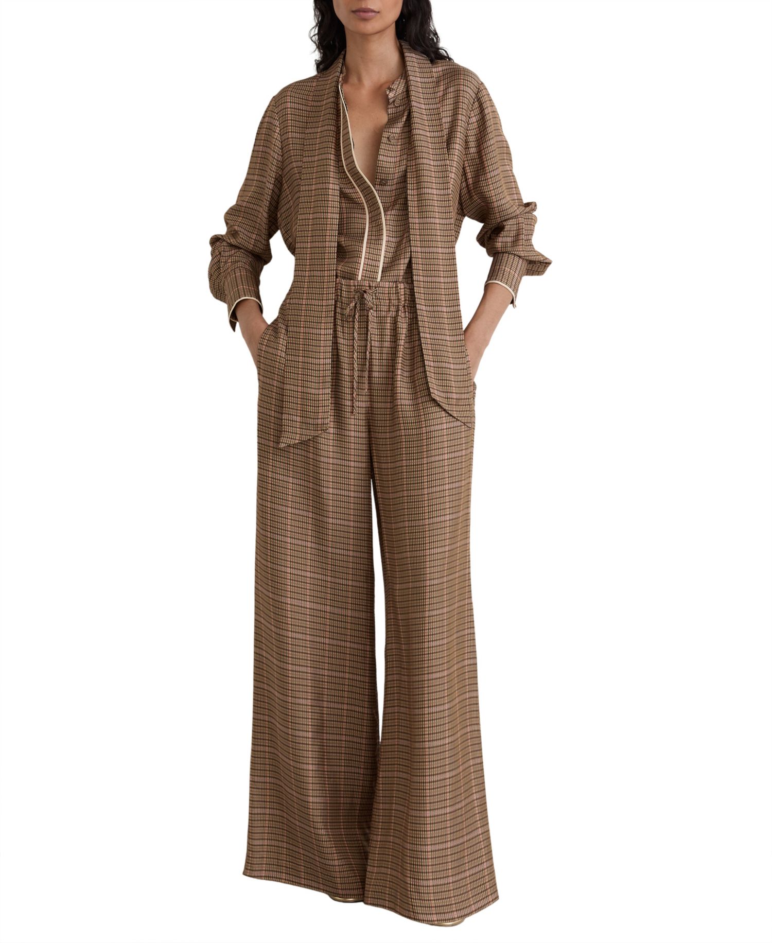 Women's Minnie Wide-Leg Check Trousers