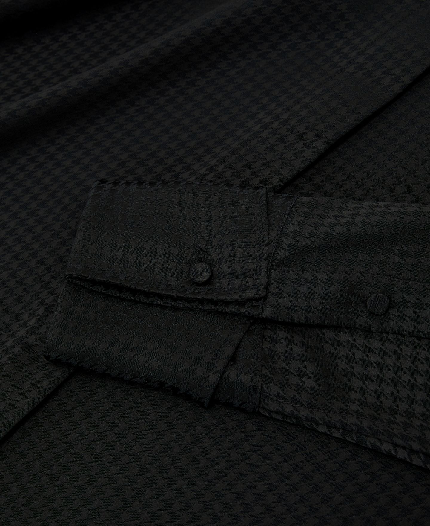 Женская рубашка REISS Houndstooth Long-Sleeve Button-Up, цвет: Чёрный — фото 5