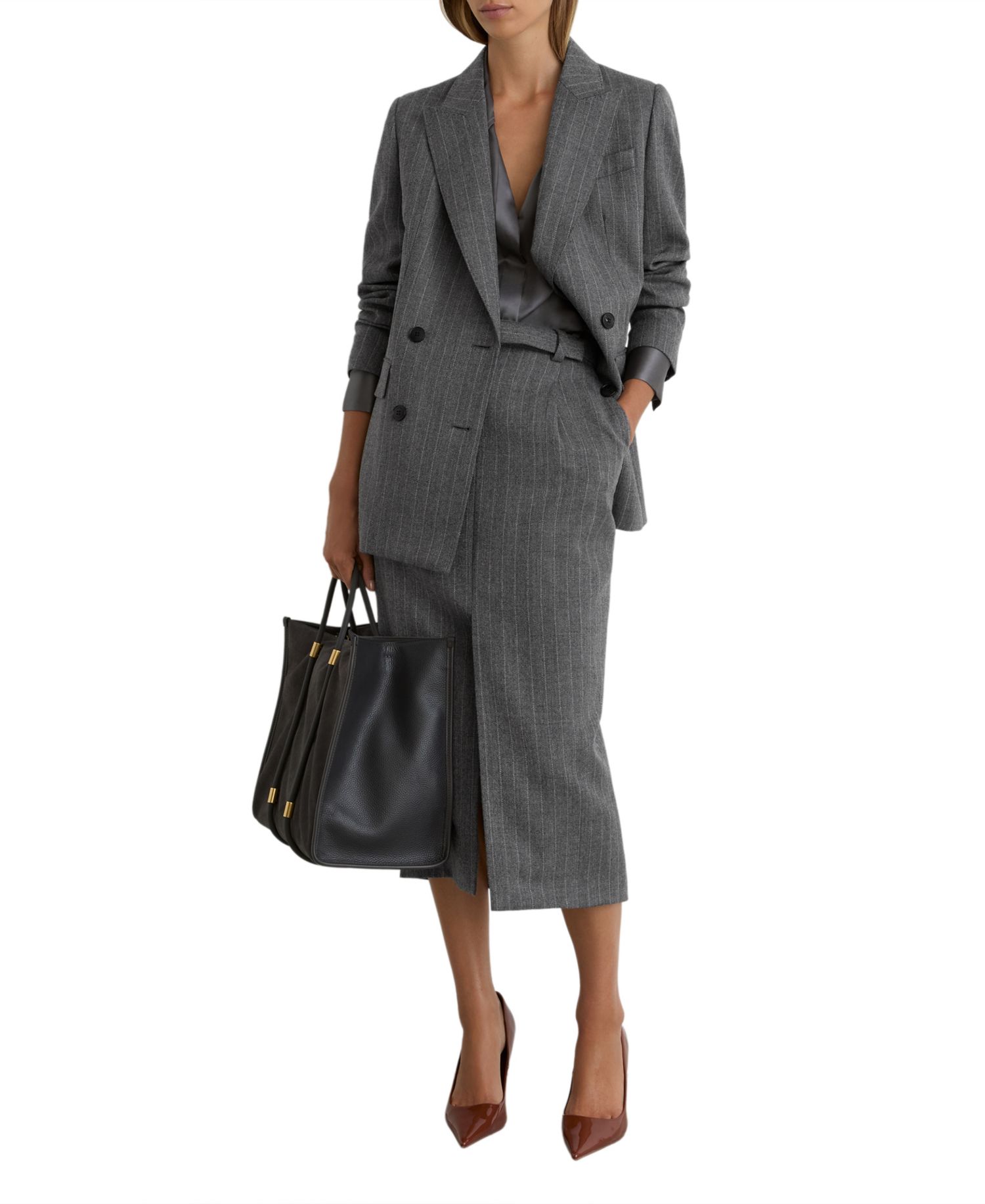 Women's Astrid High-Waisted Pleated Wool Skirt