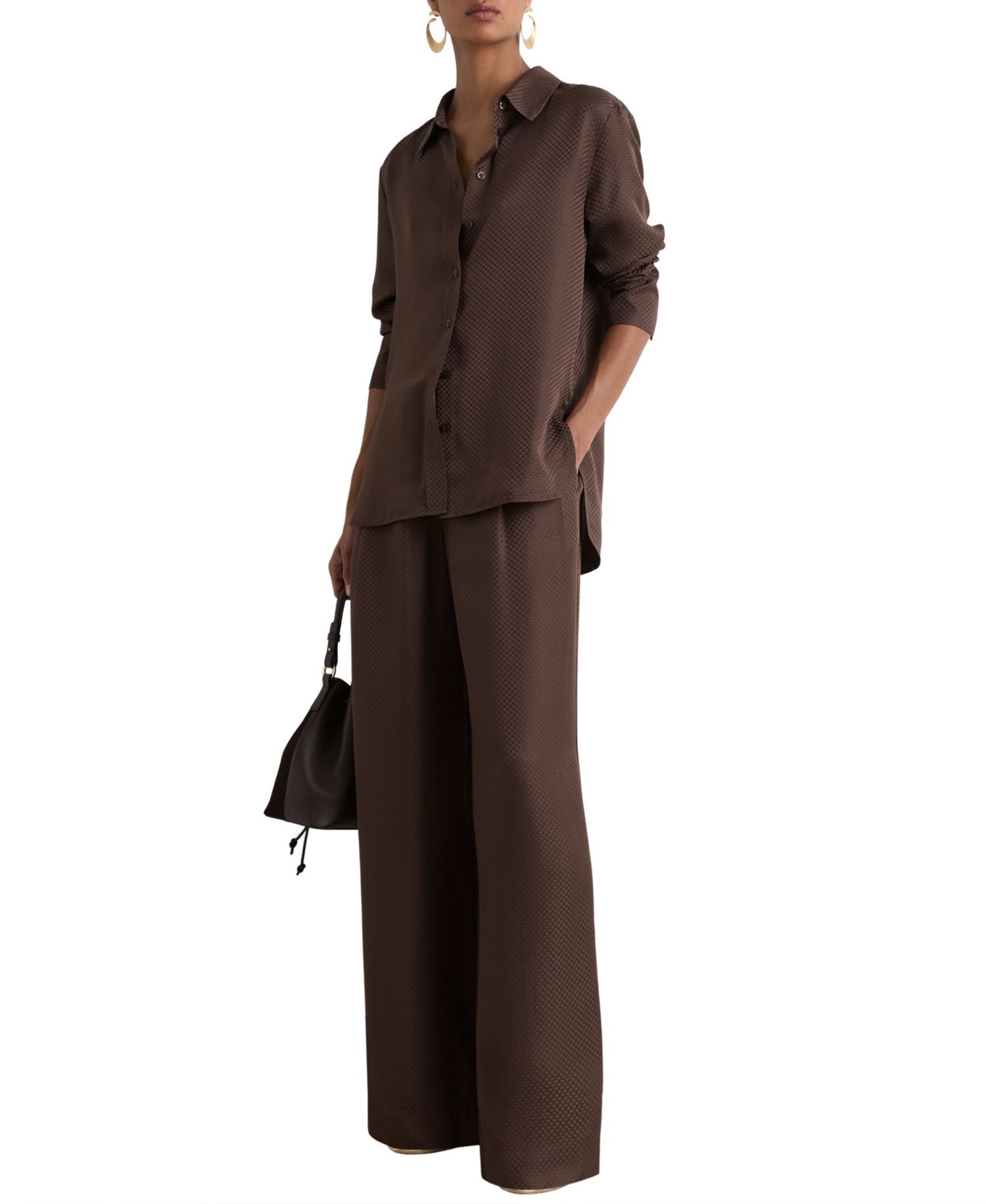 Women's Aliana Long-Sleeve Collared Silk Shirt