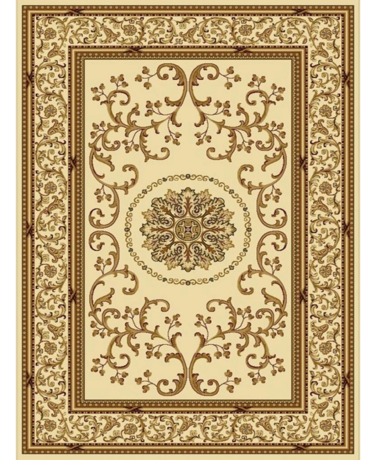 Closeout! Km Home 1419/1312/Ivory Navelli Ivory 7'9" x 9'6" Area Rug