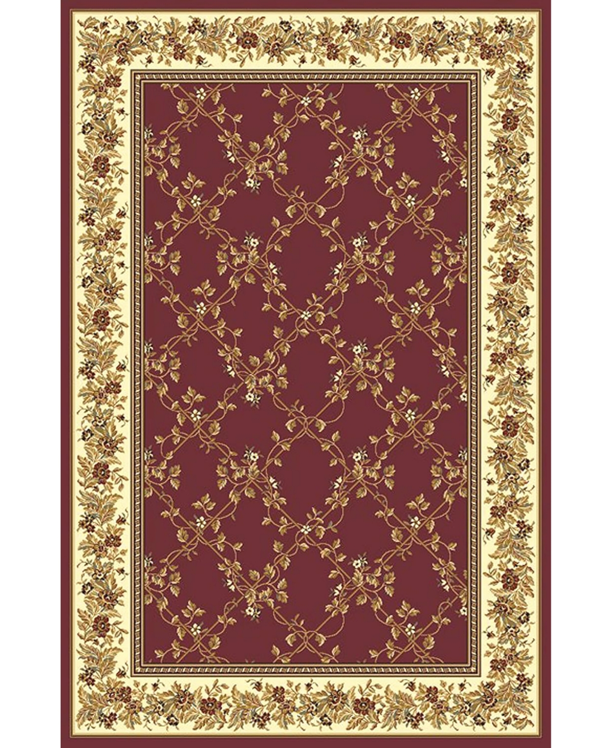 Closeout! Km Home 1427/1733/Burgundy Navelli Red 7'9" x 11'6" Area Rug