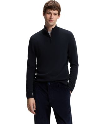 Men's Wool-Cashmere Zip-Neck Regular-Fit Sweater